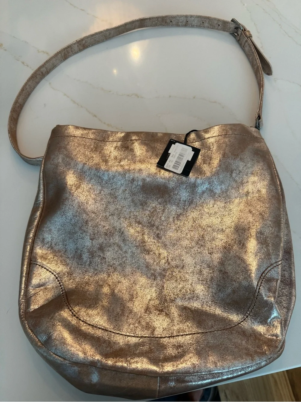 Frye Melissa metallic hobo NWT